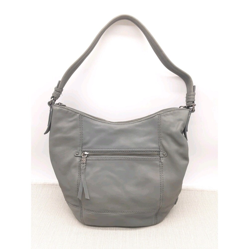 The Sak Gray Hobo Bag Leather Shoulder Handbag